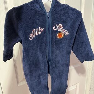 Navy Blue All Star Baby Onesie